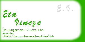 eta vincze business card